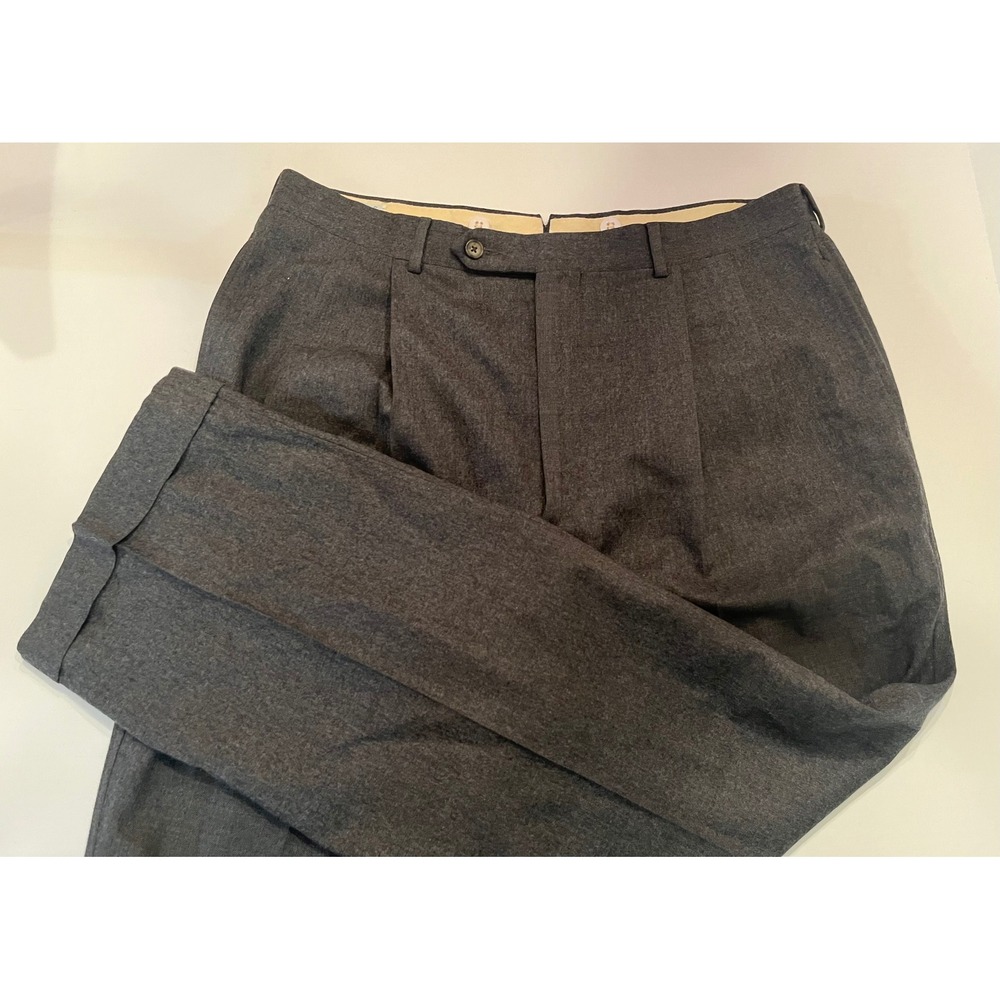 Corbin Natural Shoulder Cuffed Pleated Trousers Pants Gray Size 36/29 - No Tag